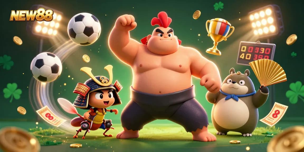 Experience thrilling action at NEW88 with colorful characters and exciting betting elements.