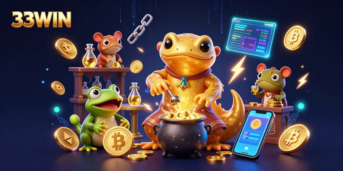 Experience the excitement of 33WIN with vibrant 3D characters and dynamic casino elements.