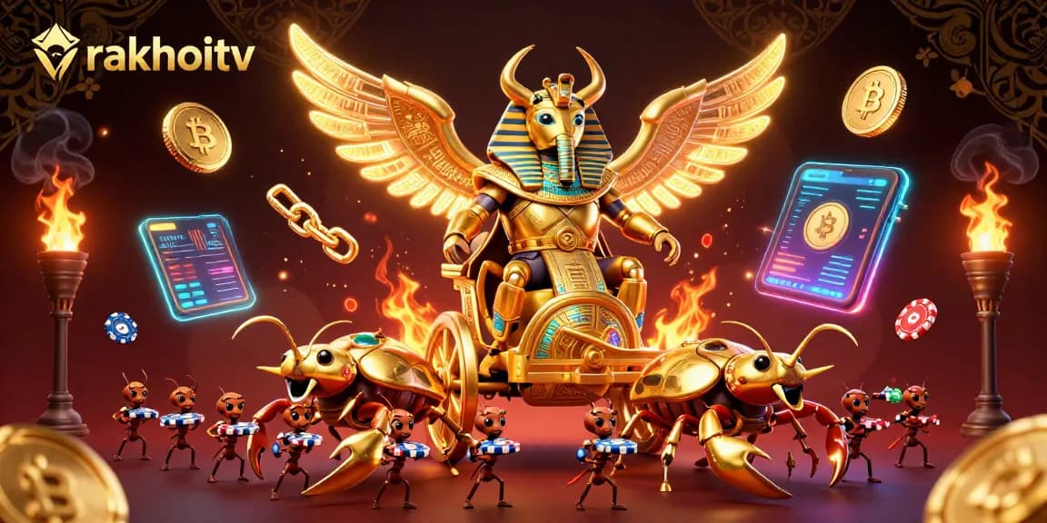 Experience the excitement of rakhoitv with an ultra-detailed 3D illustration of casino elements.
