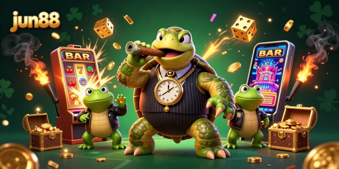 Engage with Jun88's thrilling casino experience featuring vibrant characters and dynamic game elements.