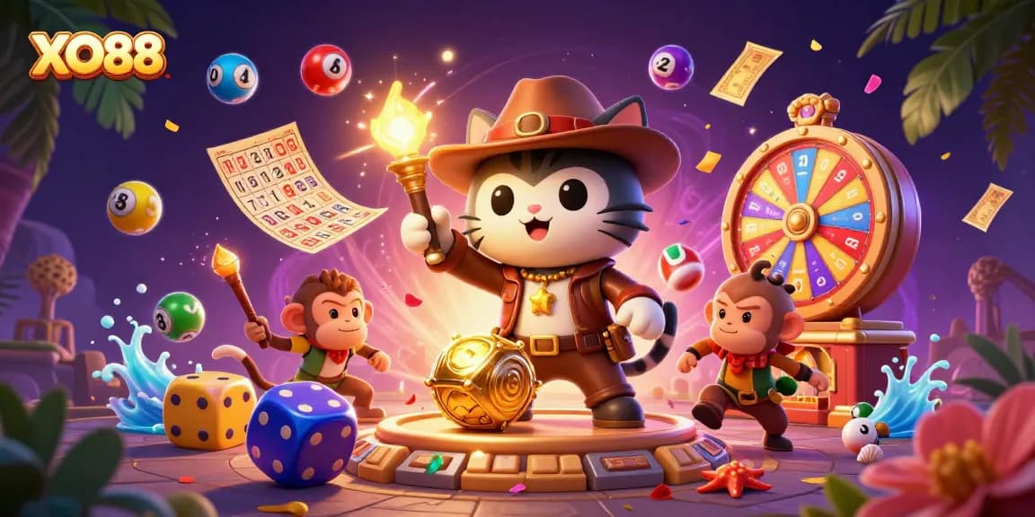 Experience exciting wins with XO88's dynamic gambling environment featuring vibrant casino elements.