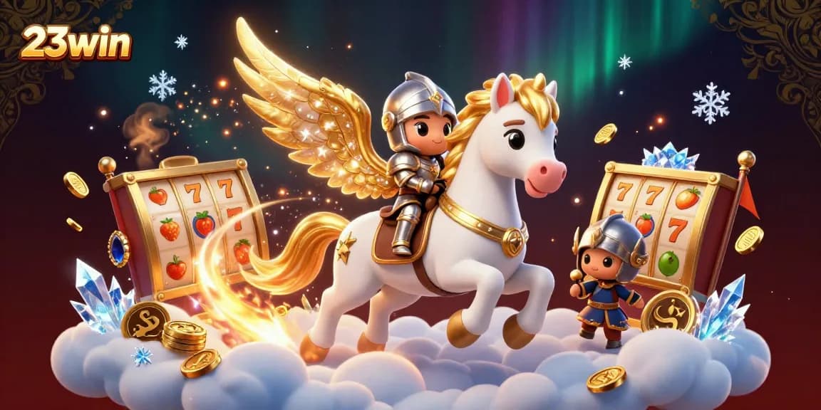 Experience thrilling gameplay with 23win's captivating casino adventures featuring a celestial horse.