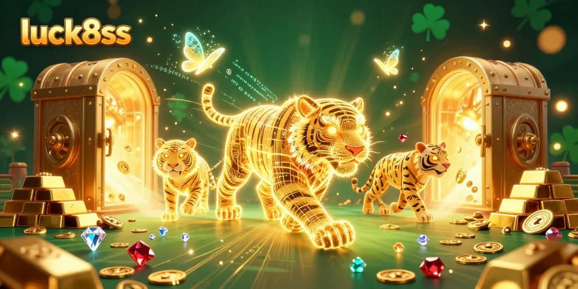 Experience winning thrills with a vibrant luck8ss-themed casino illustration showcasing unique gaming elements.