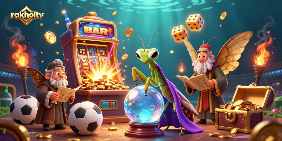 Win big with rakhoitv while discovering thrilling soccer adventures in a colorful, dynamic casino scene.