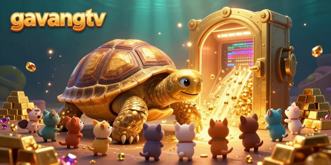 Experience the dynamic excitement of gavangtv with a vibrant casino scene featuring treasure and animated characters.
