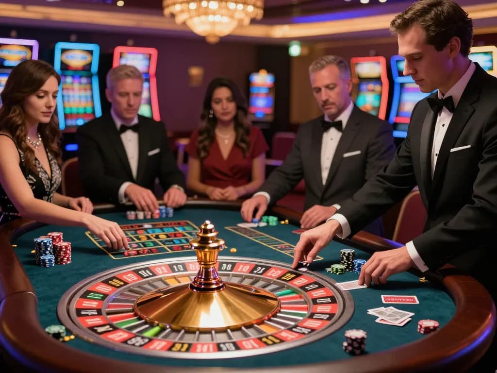 Players engaging in a thrilling roulette game at Af88 com's live casino experience.