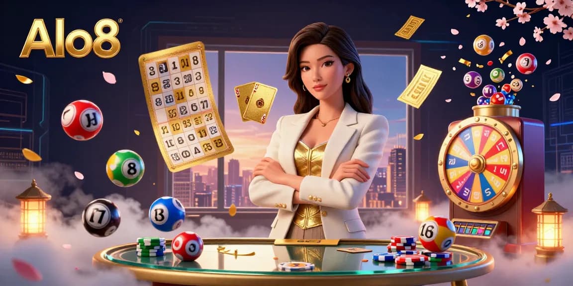 Alo8 offers a vibrant scene of a professional woman showcasing her skills in a casino setting.