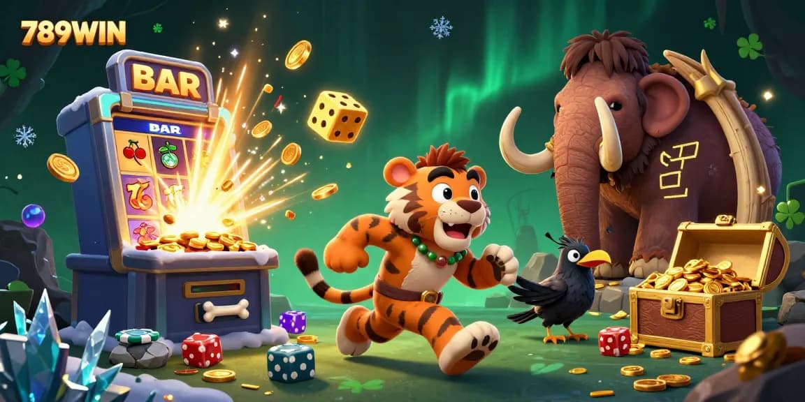 Experience thrilling gameplay at 789WIN with our engaging prehistoric casino illustration.