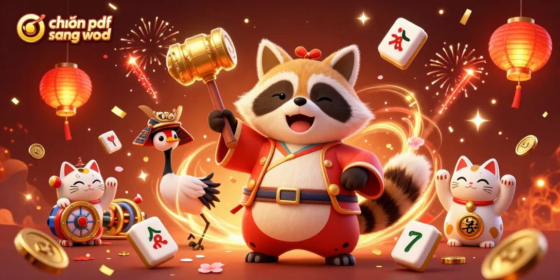 Engage with fun characters in a vibrant scene while learning to chuyển pdf sang word effortlessly.