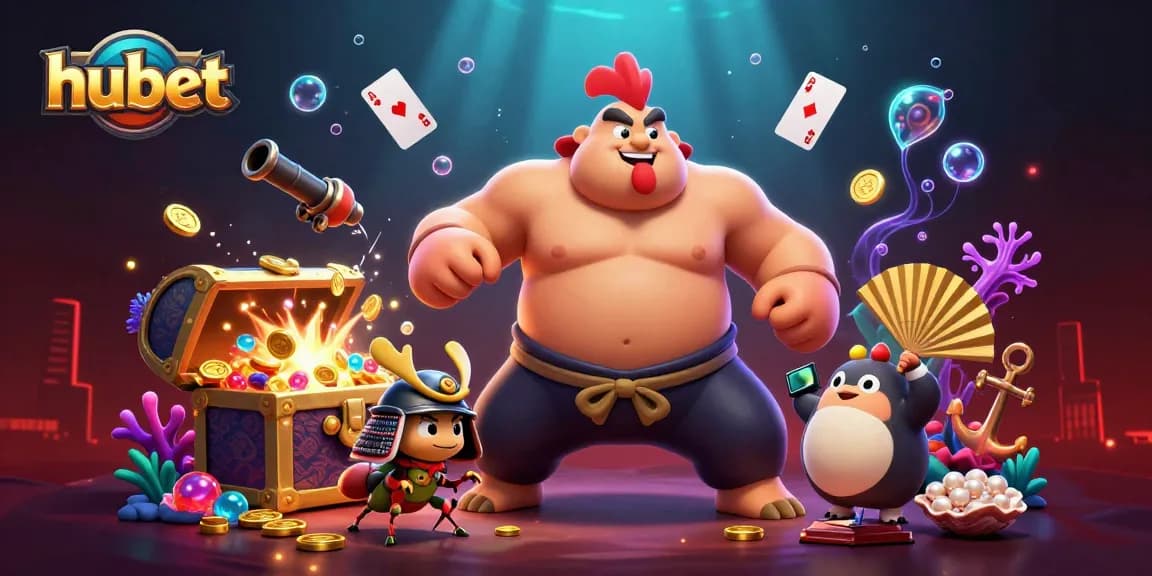 Engage in thrilling gaming at hubet while witnessing a dynamic 3D character scene filled with action.