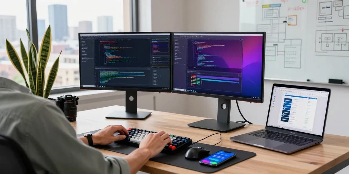 Experience the future of communication with Telegram Download in a modern software development workspace.