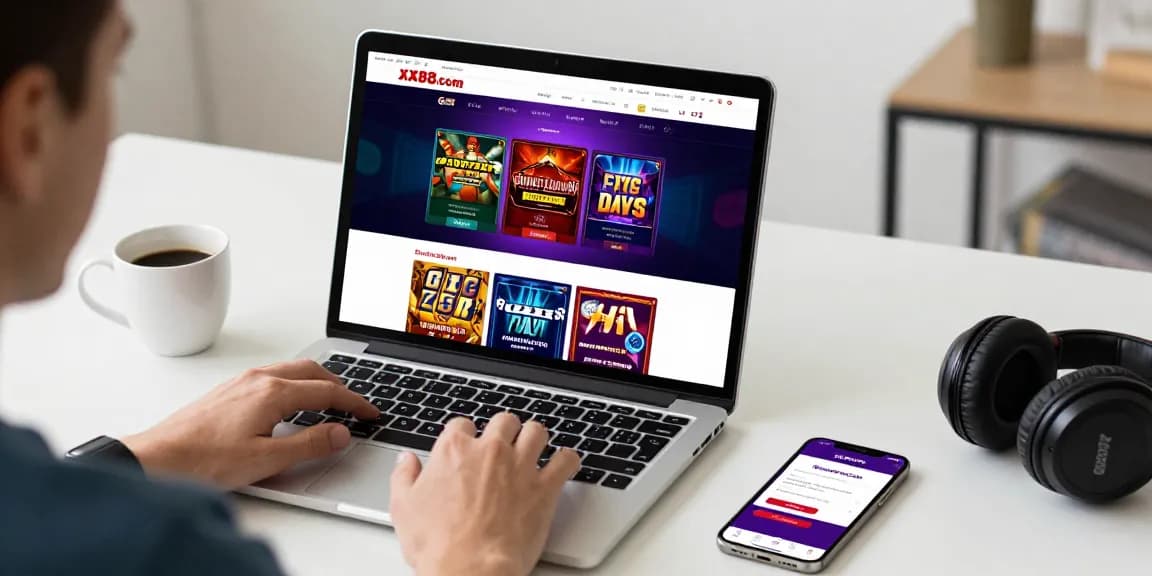 Engaging online gambling environment featuring XX88.com interface with user exploring games and promotions.