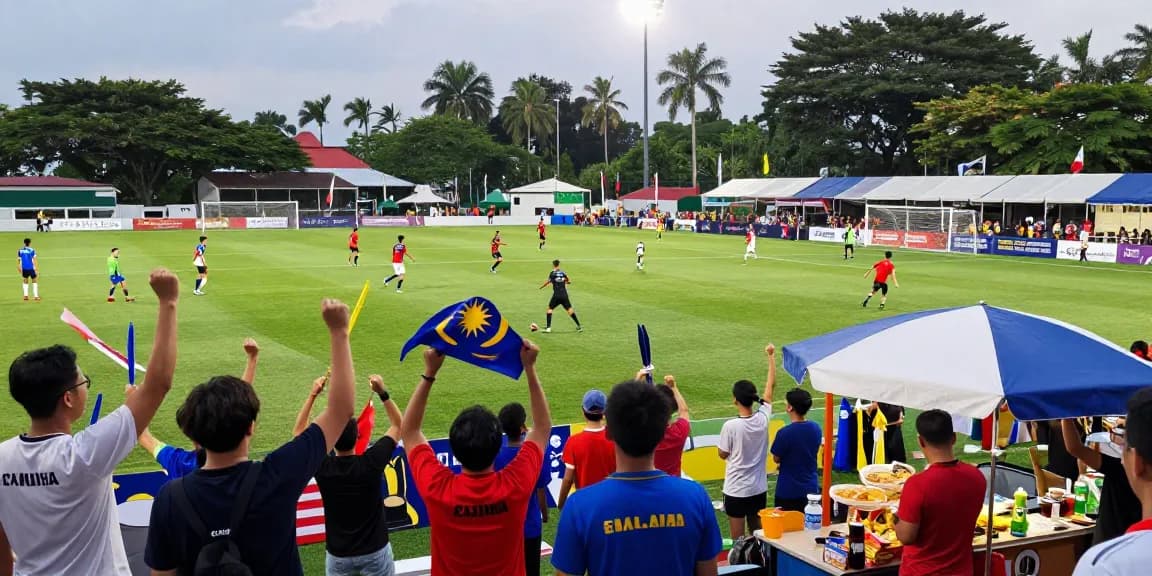 Exciting football match atmosphere showcasing passionate fans in Malaysia, emphasizing football betting Malaysia.