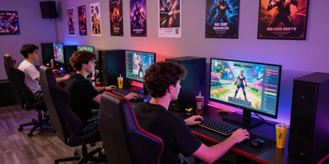 Exciting NSFW AI gaming scene with friends enjoying interactive gameplay and vibrant graphics.