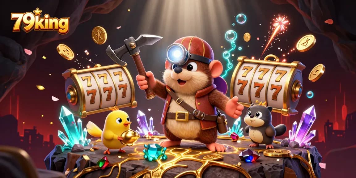 Engage with the thrilling 79king casino adventure, featuring treasure hunter mole and a canary in a dazzling scene.