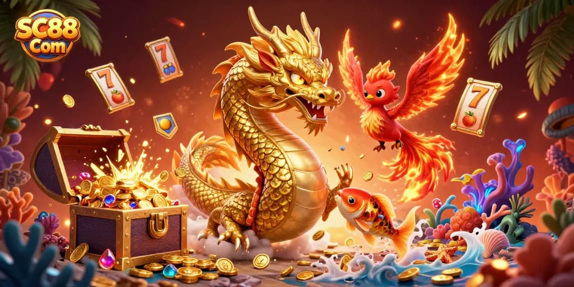 Experience rich gameplay at SC88 Com with a vibrant casino scene featuring dynamic slot elements.