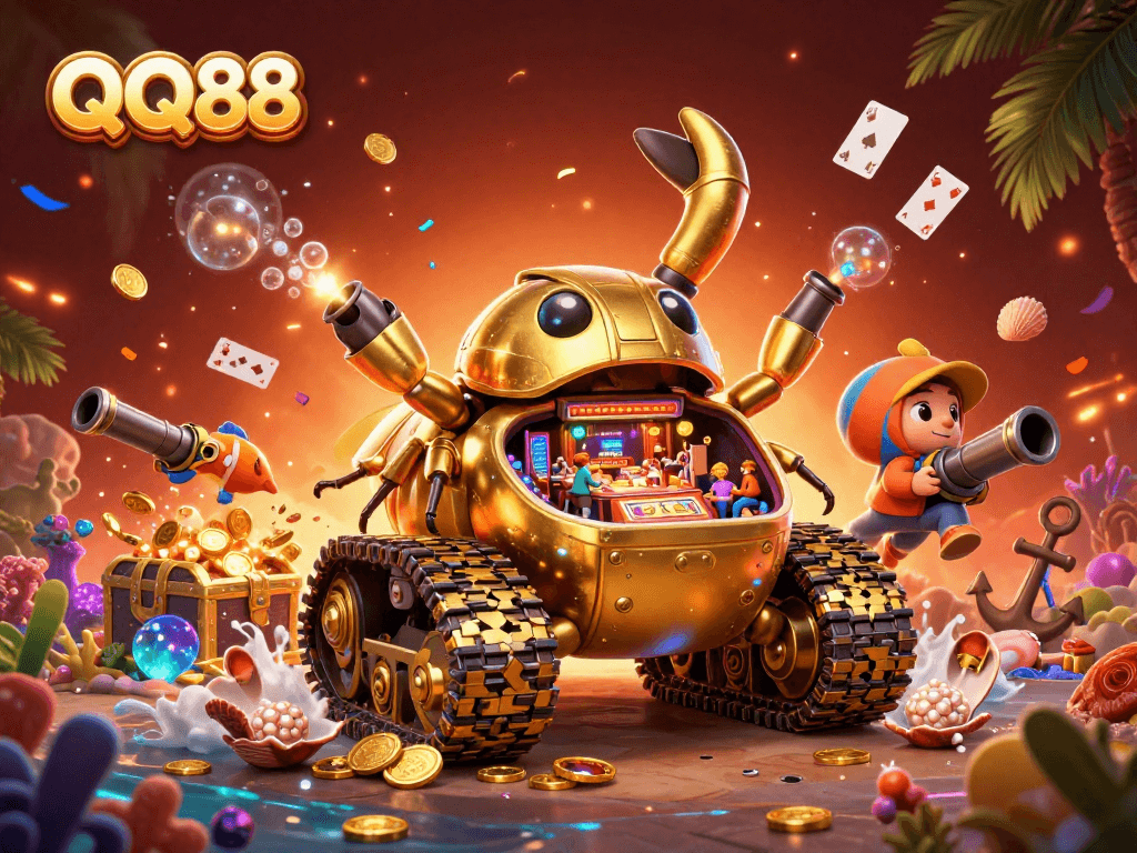 Experience thrilling games at QQ88 with our unique golden beetle tank casino!