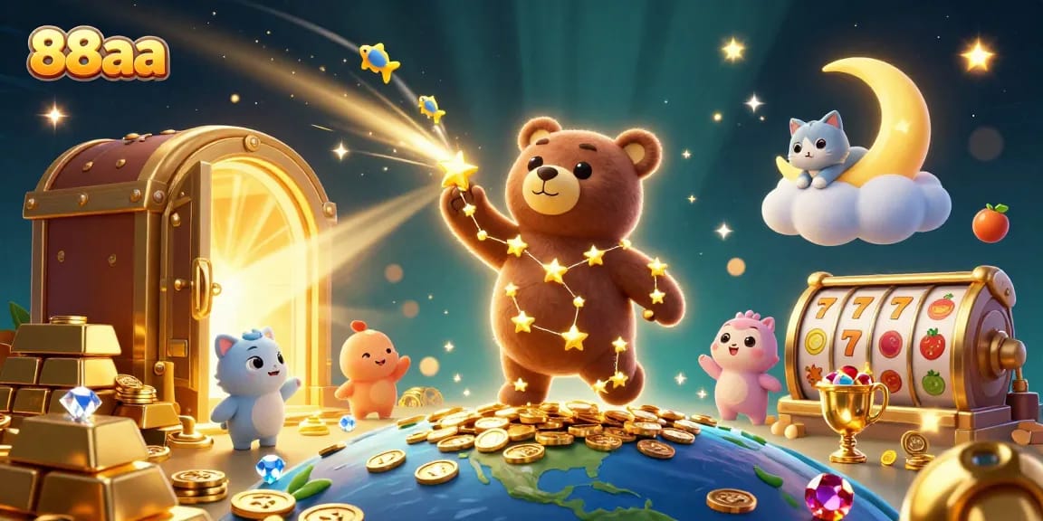 Experience thrilling jackpot wins with 88aa's vibrant casino scene featuring iconic symbols.