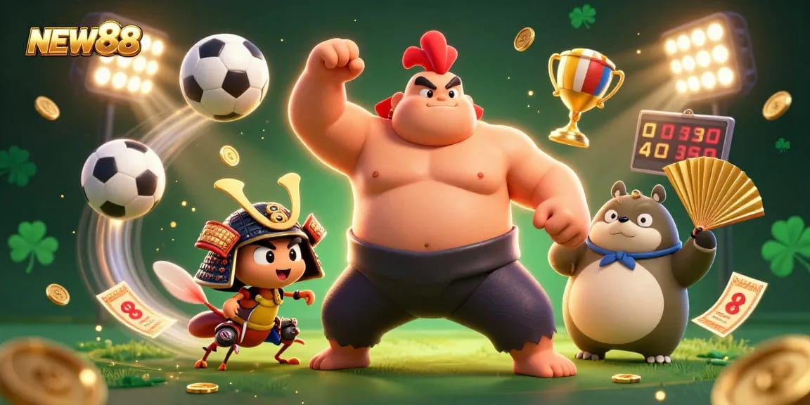 Experience thrilling action at NEW88 with colorful characters and exciting betting elements.