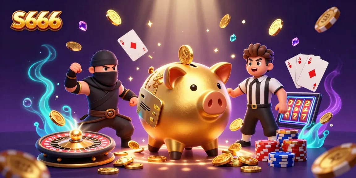 Experience the thrill of S666 with stunning 3D characters and dynamic casino elements.