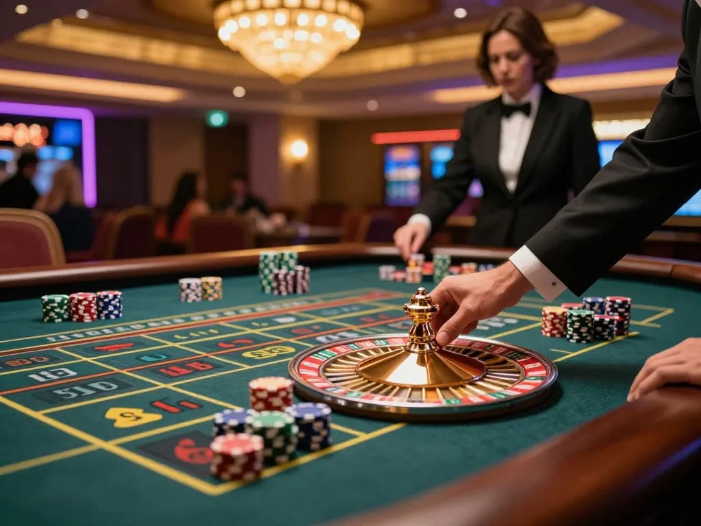 Experience high-stakes action at 888new casino with players placing bets on a thrilling roulette table