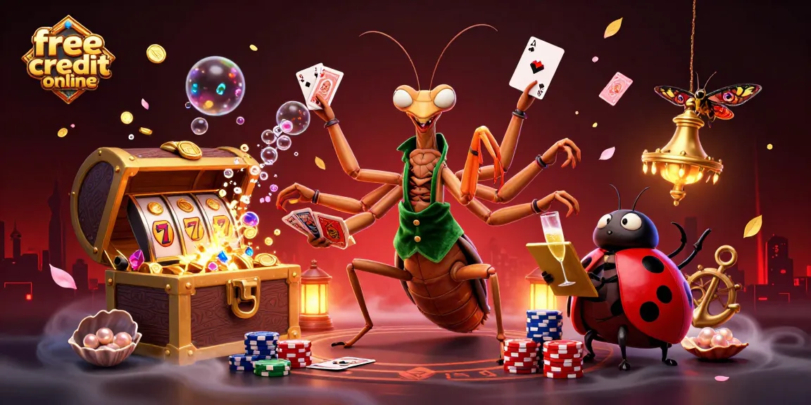 Experience the thrill of free credit online gaming with vibrant casino characters and dynamic gameplay elements.