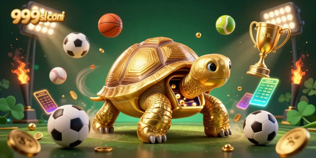 Engage with thrilling games at 999sl com featuring vibrant 3D casino elements and animated golden characters.
