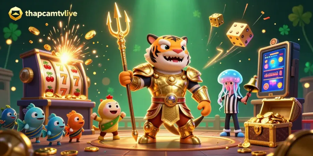 Experience action-packed fun with thapcamtvlive, as slot machines explode with coins in a colorful underwater world.