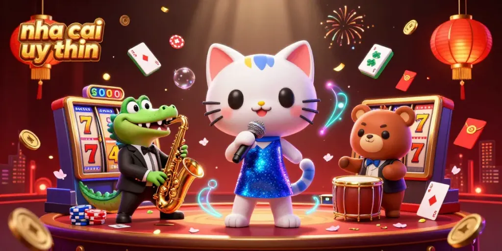 Experience luxury with the 3D cartoon animals performing in a vibrant nha cai uy tin casino scene, showcasing feel-good entertainment.