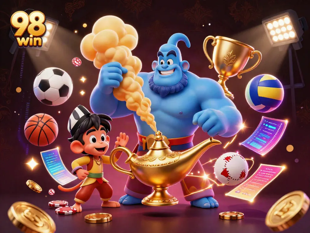 Experience the thrill of gaming adventures with 98 win as the genie brings exciting casino action to life.