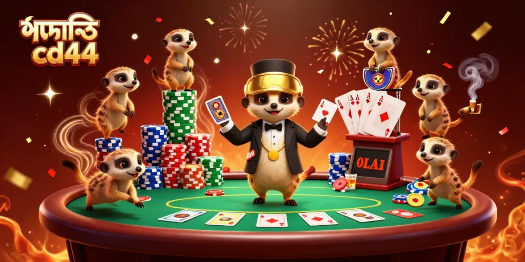 Experience the vibrant excitement of পদোন্নতি cd44 with a dynamic feria of meerkats running an animated casino scene.
