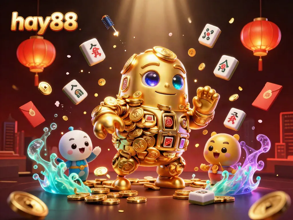 Experience the thrill at hay88 with dynamic casino games, showcasing a golden golem and enticing game elements.