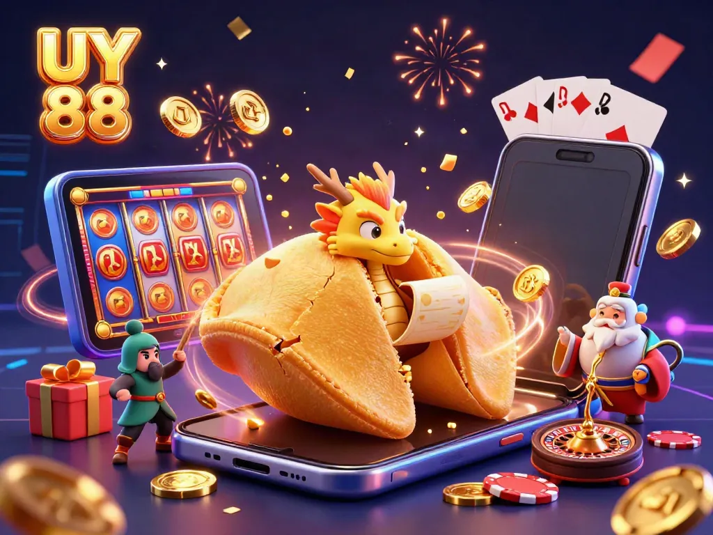 Play thrilling slots and win big with UY 88 in an exciting casino atmosphere, featuring dynamic characters and games.